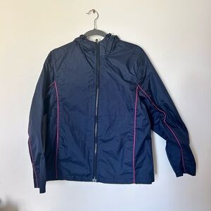 I5 Apparel Navy & Pink Hooded Windbreaker Jacket